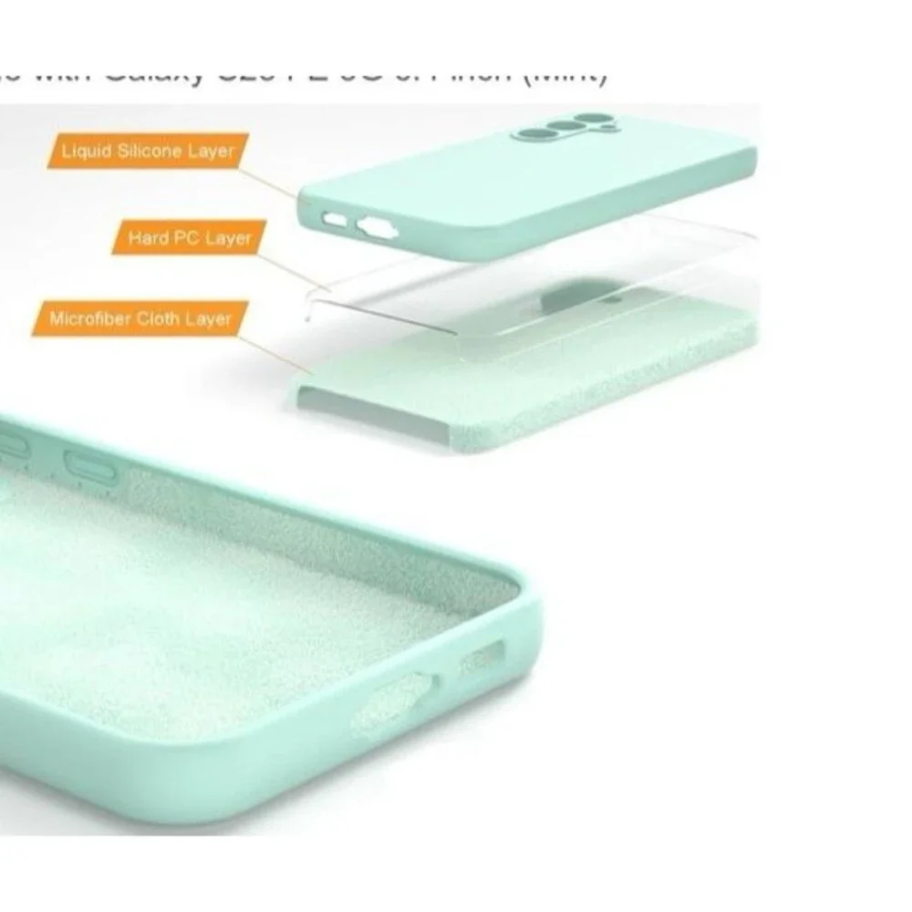 E Segoi Samsung Galaxy S23 FE Case Light Blue Liquid Silicone Gel Hard L ining